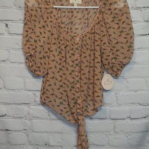 Vintage Blouse with Bird Detail